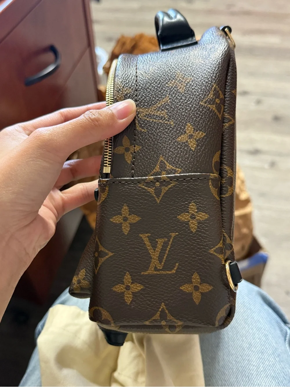 Louis Vuitton Brown Monogram Palm Springs Mini Backpack authentic